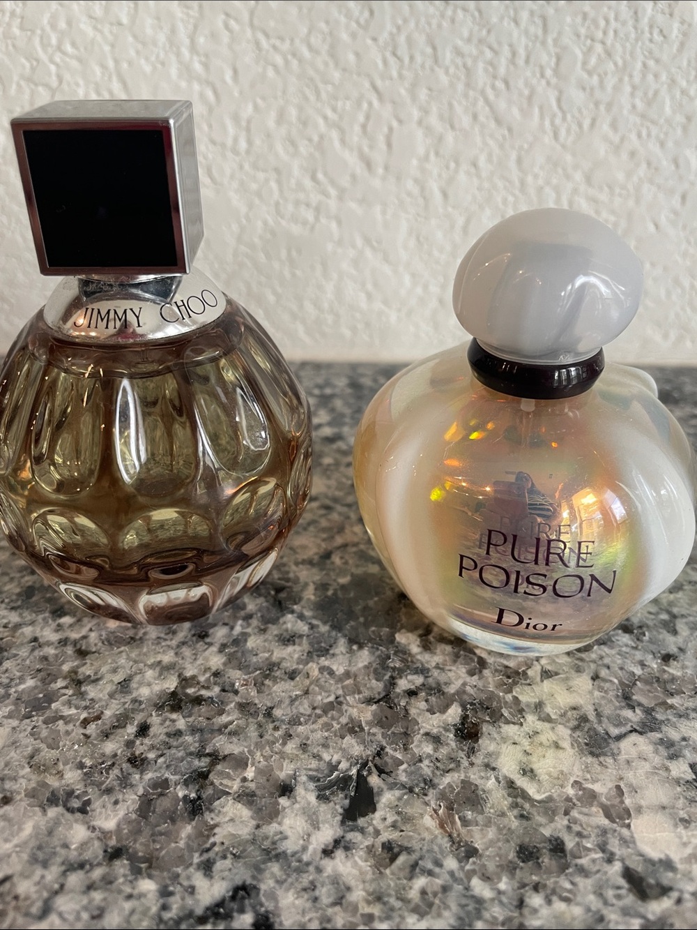 Dior Pure Poison iridescent white perfume bottle